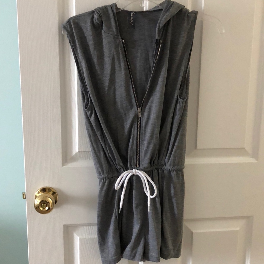 Grey sweatsuit romper